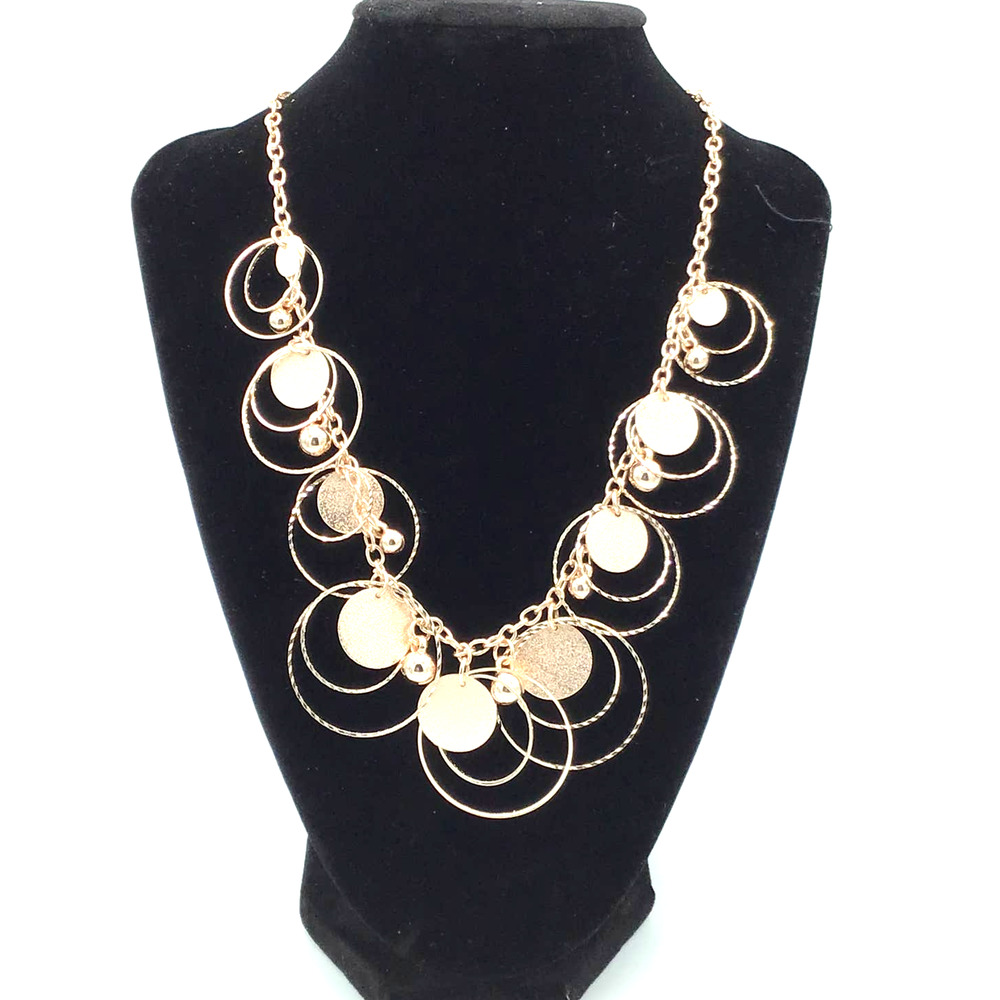 Metal‎ Rose Gold Rings Necklace